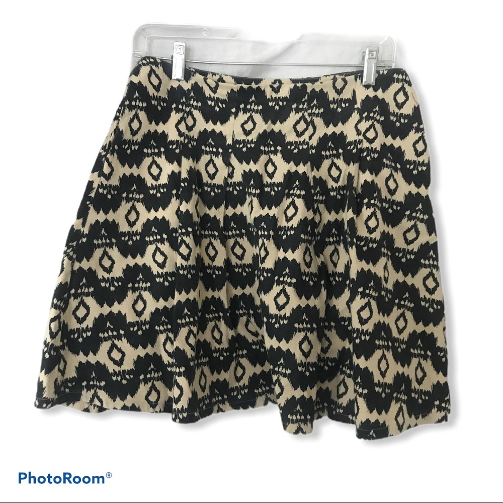 Ikat a-line thick cotton skirt w/ pockets
